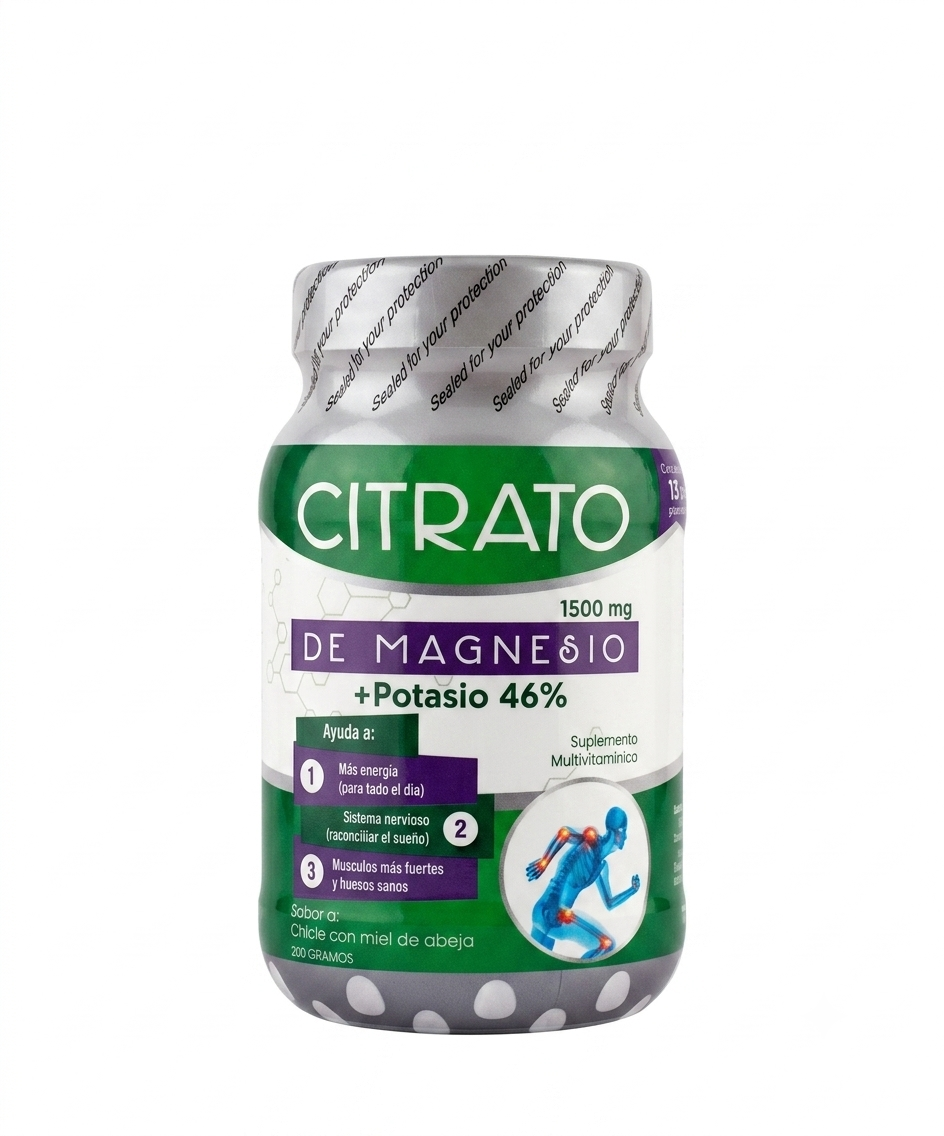 Gomitas de citrato de magnesio y potasio